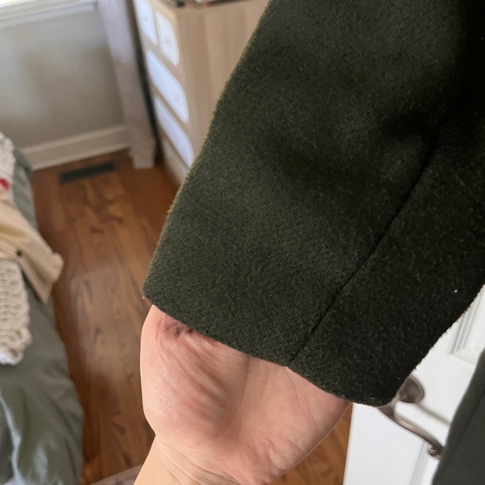 H&M Dark Olive Wool Blend Long Coat - Picture 5 of 6